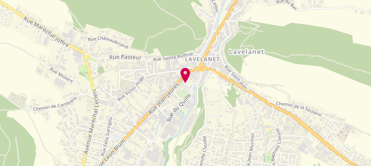 Plan de Point d'accueil CAF Centre social de Lavelanet, 1 esplanade Pierre Mendes France, 09300 Lavelanet