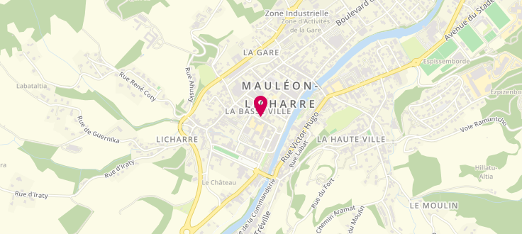 Plan de Point d'accueil CAF de Mauleon Licharre, 14 rue des frères BARRENNE, 64130 Mauléon-Licharre