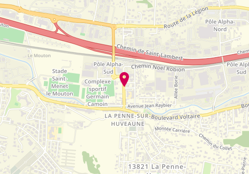 Plan de Point d'accueil CAF de La Penne-sur-Huveaune, 14, Boulevard de la Gare, 13821 La Penne-sur-Huveaune