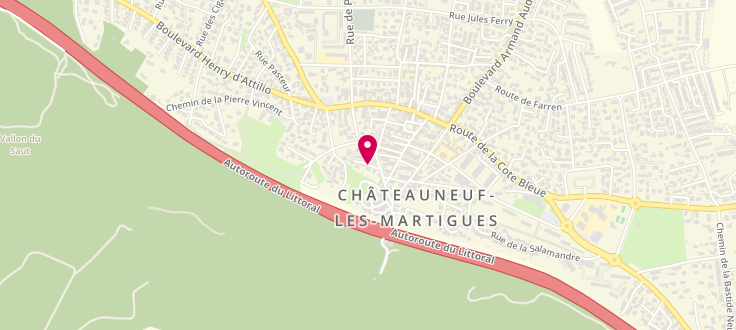 Plan de Point d'accueil CAF Centre social - Mpt, Rue du vieux moulin, 13220 Châteauneuf-les-Martigues