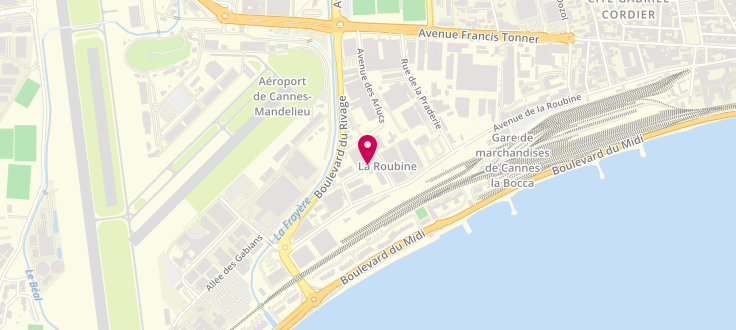 Plan de Point d'accueil CAF Association parcours de femmes, 2 avenue du Centre<br />
zone industrielle de la Bocca, 06150 Cannes-La-Bocca