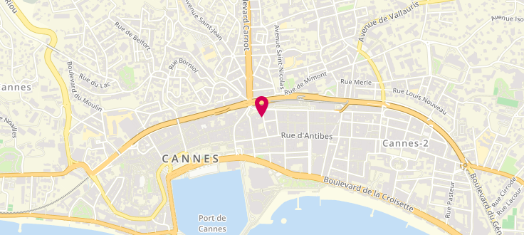 Plan de Point d'accueil CAF Cannes, 13-15 rue Buttura, 06400 Cannes