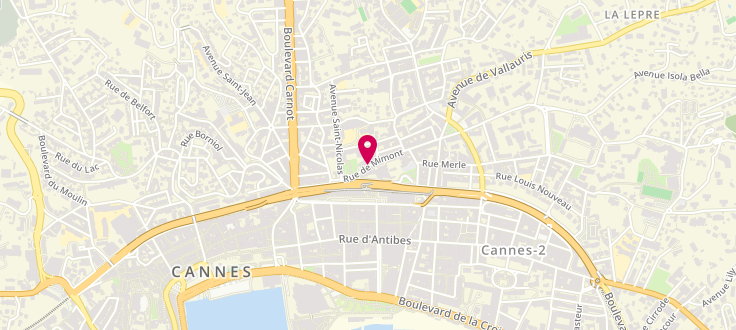Plan de Point d'accueil CAF Association Logis des jeunes de Provence, 5 rue de Mimont, 06400 Cannes