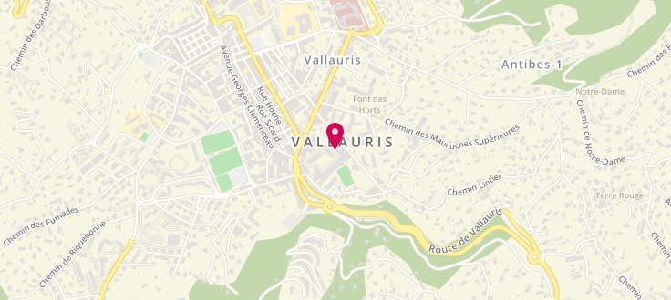 Plan de Point d'accueil CAF de Vallauris - Espace de vie sociale, Immeuble Le Palissy<br />
67 avenue Georges Clémenceau, 06220 Vallauris