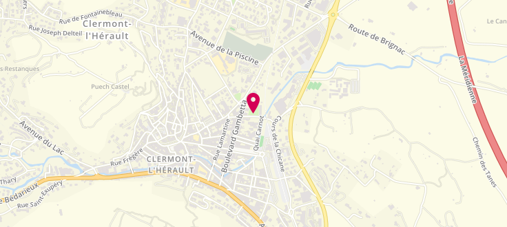 Plan de Point d'Accueil CAF de Clermont l'Hérault - Apije, 2 Bis Rue Benjamin Guiraudou, 34800 Clermont-l'Hérault