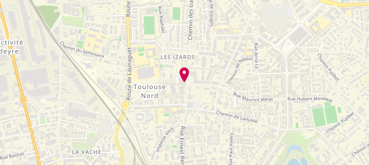 Plan de Point d'accueil CAF de Toulouse - Les Izards, 1 place Micoulaud, 31200 Toulouse