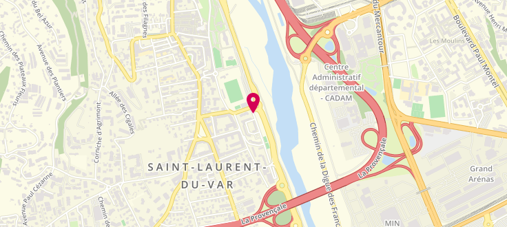 Plan de Point d'accueil CAF de Saint-Laurent-du-Var - Centre social Point du jour, 463 contre-allée Georges Pompidou, 06700 Saint-Laurent-du-Var
