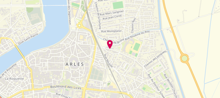 Plan de Caisse d'Allocations Familiales d'Arles, 1, rue Jean Giono, 13200 Arles