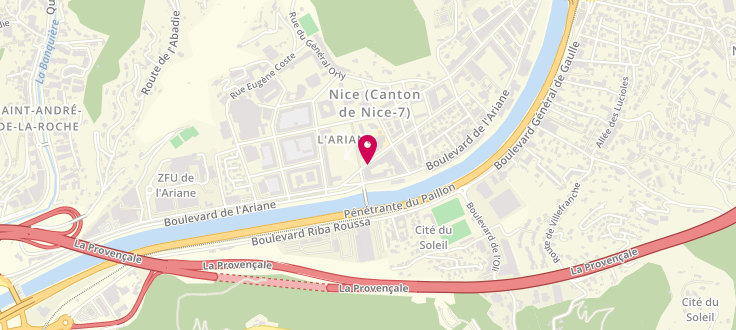 Plan de Point d'accueil CAF de Nice - Centre social Le Village, Jardin de l'Ecuyer<br />
4 avenue Emile Ripert, 06380 Nice