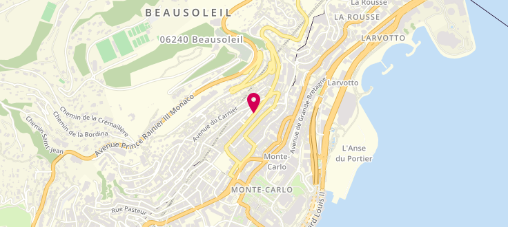 Plan de Point d'accueil CAF Centre social de Beausoleil, Hôtel de Ville<br />
32 boulevard de la République, 06240 Beausoleil