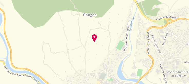 Plan de Caisse d'Allocations Familiales de Ganges, Maison des services avenue du Mont Aigoual, 34190 Ganges