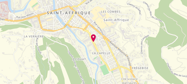 Plan de Point d'accueil CAF de Saint-Affrique - Centre Social Le Quai, Place de la Gare, 12400 Saint-Affrique