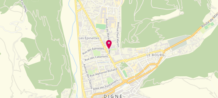 Plan de Caisse d'allocations familiales de Digne-les-bains - Siège, 4 Bis Avenue Maréchal Leclerc, 04011 Digne-les-Bains