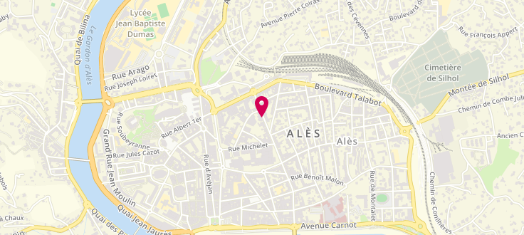 Plan de Caisse d'Allocations Familiales d'Alès, 47 boulevard Gambetta, 30100 Alès