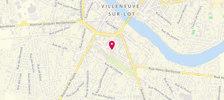Plan de Caisse d'Allocations Familiales de Villeneuve-sur-Lot, 10 rue des Silos, 47300 Villeneuve-sur-Lot
