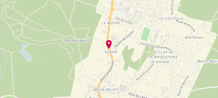 Plan de Point Relais CAF de Belin-Beliet, 29 avenue Aliénor, 33830 Belin-Béliet