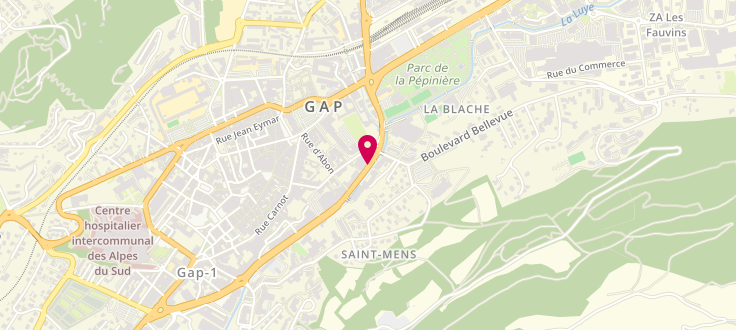 Plan de Point d'accueil CAF CAISSE COMMUNE DE SÉCURITÉ SOCIALE - GAP, 10 Boulevard Georges Pompidou, 05000 Gap