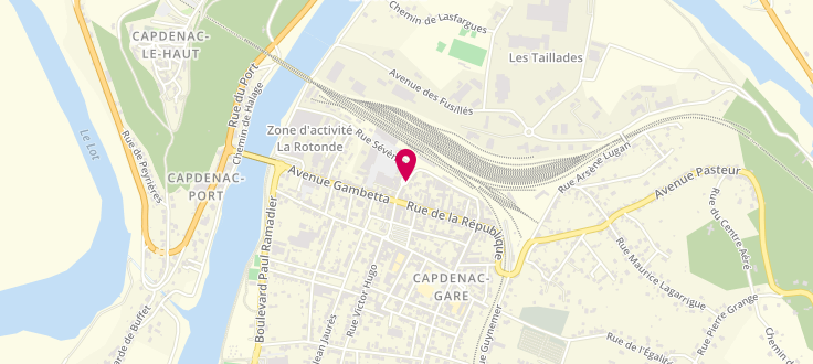 Plan de Point d'accueil CAF de Capdenac-Gare - Office social et culturel, 2 rue Polonceau, 12700 Capdenac-Gare
