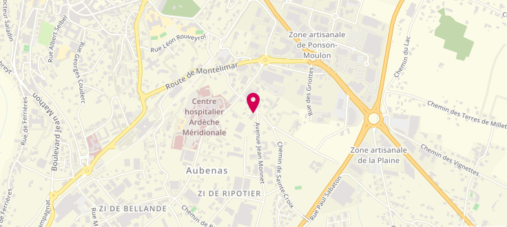 Plan de Caisse d'Allocations Familiales d'Aubenas, 2 Rue Jean Monnet, 07200 Aubenas