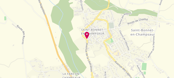 Plan de Permanence CAF DES TRAVAILLEURS SOCIAUX ST-BONNET-EN-CHAMPSAUR, Maison des Solidarités Place Waldems, 05500 Saint-Bonnet-en-Champsaur