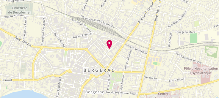 Plan de Point d'accueil CAF de Bergerac, 24 boulevard Victor Hugo, 24100 Bergerac