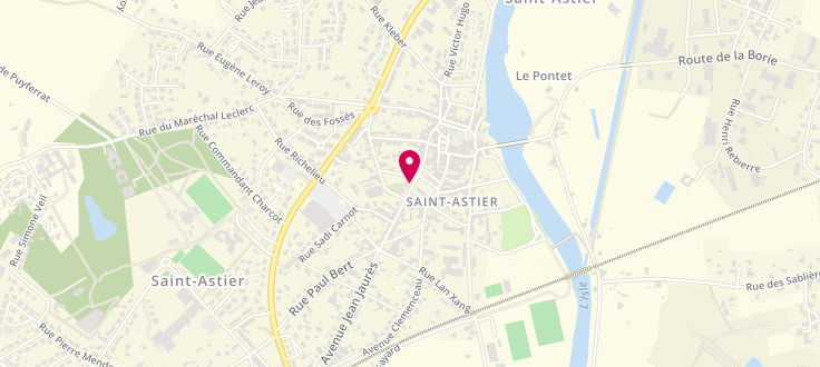 Plan de Point Relais CAF de Saint-Astier, Centre Communal d'Action Sociale<br />
2 rue Jules Ferry, 24110 Saint-Astier