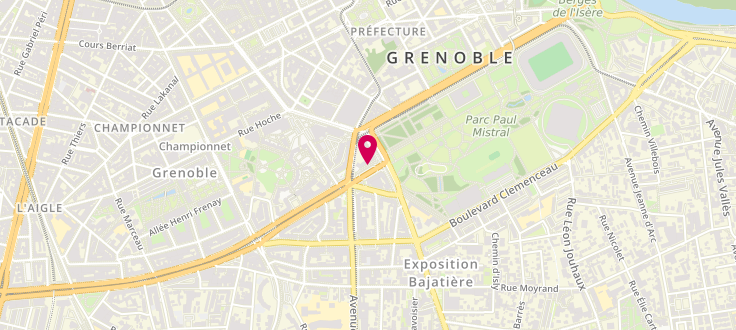 Plan de Point d'accueil CAF de Grenoble - ADIL de l'Isère, 2 boulevard Maréchal Joffre, 38000 Grenoble
