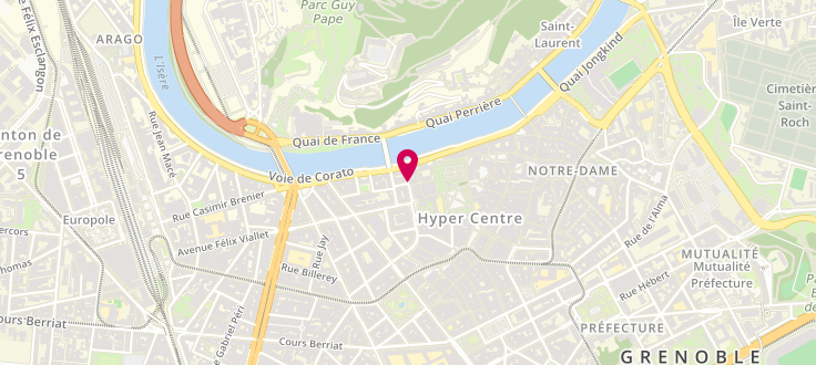 Plan de Point d'accueil CAF de Grenoble - La Cité des familles, 3 rue de Belgrade, 38000 Grenoble