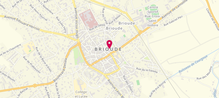 Plan de Caisse d'Allocations Familiales de Brioude, 5 Rue de la République, 43100 Brioude