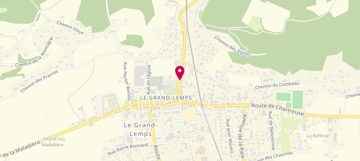 Plan de Point d'accueil CAF du Grand-Lemps - centre socioculturel Lucie Aubrac, 20 Rue Joliot Curie, 38690 Le Grand-Lemps