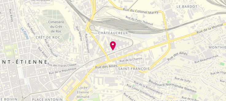 Plan de Caisse d'Allocations Familiales de Saint-Etienne - siège, 26 boulevard Dalgabio, 42000 Saint-Étienne