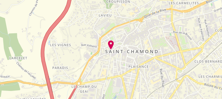 Plan de Caisse d'Allocations Familiales de Saint-Chamond, 30 rue Alsace Lorraine, 42400 Saint-Chamond