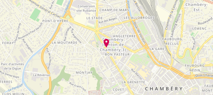 Plan de Siège Caf de Chambéry - accueil 1er niveau ou sur RDV, 20 Avenue Jean Jaurès, 73000 Chambéry