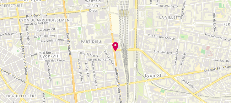 Plan de Point d'accueil social CAF de Lyon 3ème, 67 boulevard Vivier Merle, 69003 Lyon
