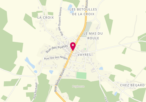 Plan de Point numérique CAF de Vayres, Mairie 9 rue des Belles Roses, 87600 Vayres
