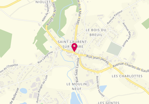 Plan de Point numérique CAF de Saint-Laurent-sur-Gorre, Centre Intercommonual d'Action Sociale 2 place de l'Eglise, 87310 Saint-Laurent-sur-Gorre
