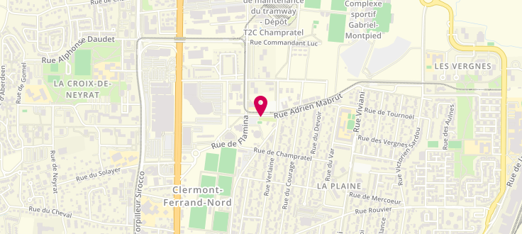 Plan de Permanence Caf de Clermont-Ferrand - Champratel, Maison de quartier<br />
13 Rue Adrien Mabrut, 63000 Clermont-Ferrand