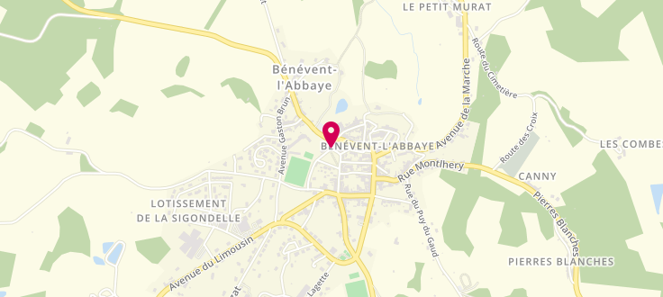 Plan de France services la Poste de Bénévent-l'Abbaye, 6 Place de la République, 23210 Bénévent-l'Abbaye