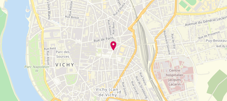 Plan de Caisse d'Allocations Familiales de Vichy, Immeuble Arlequin<br />
6 place Charles de Gaulle, 03200 Vichy