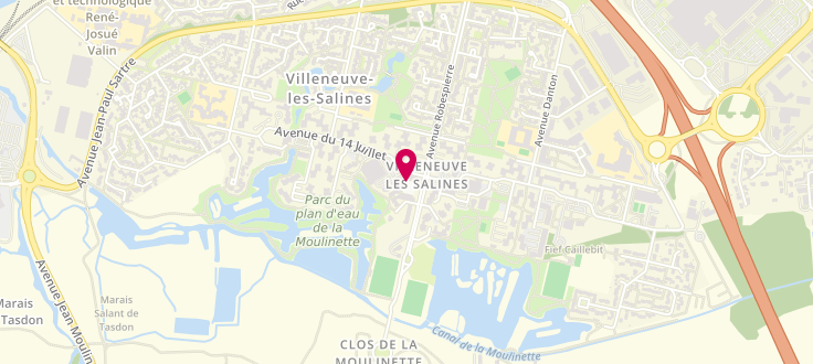 Plan de Point numérique CAF de La Rochelle - Centre social de Villeneuve-Les-Salines, Agora<br />
place du 14 Juillet, 17000 La Rochelle