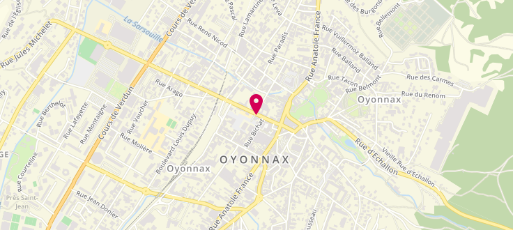 Plan de Caisse d'Allocations Familiales d'Oyonnax, 15 rue Michelet, 01100 Oyonnax