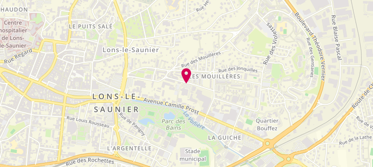 Plan de Caisse d'Allocations Familiales de Lons-le-Saunier, 8 Rue des Lilas, 39000 Lons-le-Saunier