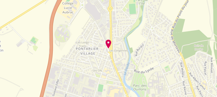 Plan de Point numérique CAF de Pontarlier - Centre Social MPT des Longs Traits, 11 route de Vuillecin, 25300 Pontarlier