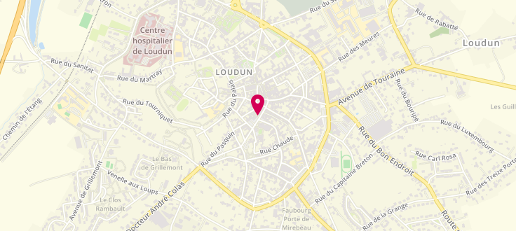 Plan de Point relais Caf de Loudun - Aclé, 9 rue du Lion d'Or, 86200 Loudun