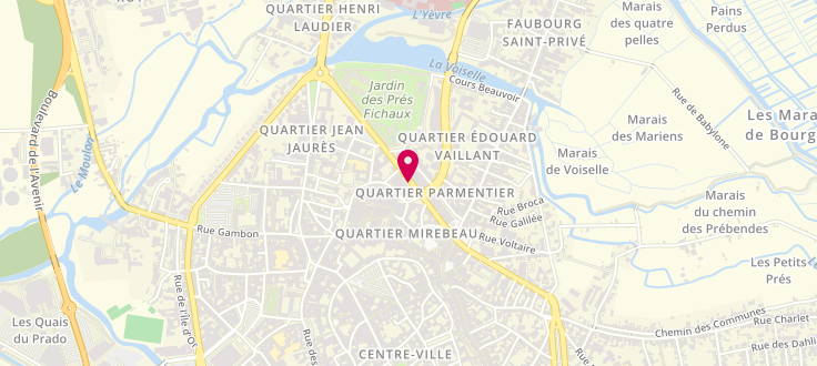Plan de Caisse d'allocations familiales de Bourges - Siège, 21 boulevard de la République, 18000 Bourges