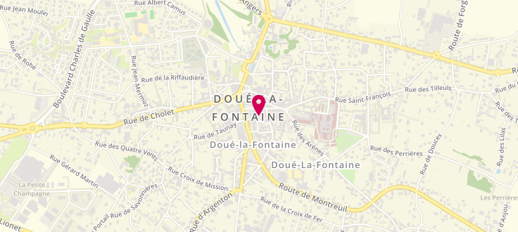 Plan de Point d'accueil CAF de Doué-en-Anjou - Doué-la-Fontaine, 5 place de la justice de paix, 49700 Doué-en-Anjou