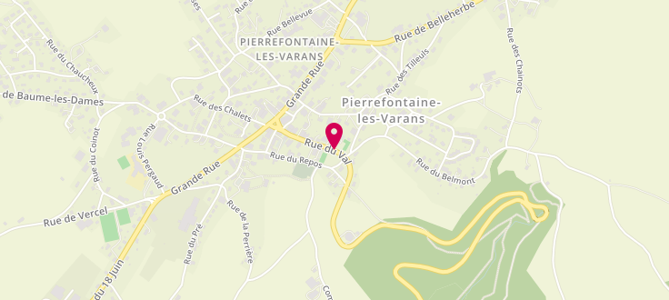 Plan de Point numérique CAF de Pierrefontaine-les-Varans, 17 rue du Val, 25110 Pierrefontaine-les-Varans