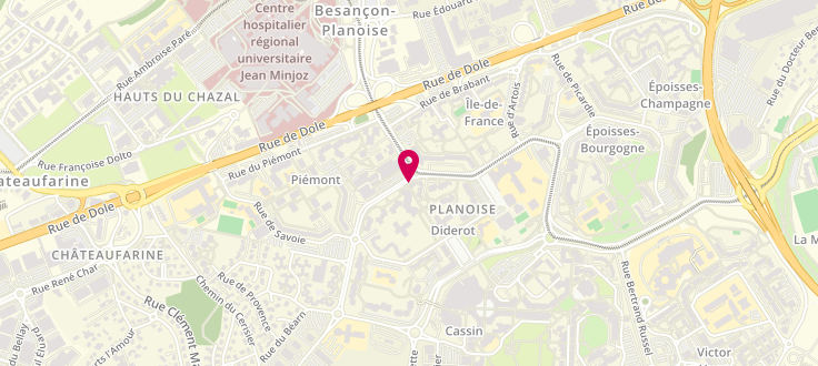 Plan de Point numérique CAF de Besançon - Maison de quartier de Planoise, 13 avenue Ile de France, 25000 Besançon
