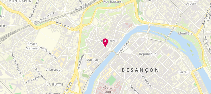 Plan de Point numérique CAF de Besançon - Maison de quartiers Bains-Douches Battant, 1 rue de l'Ecole, 25000 Besançon
