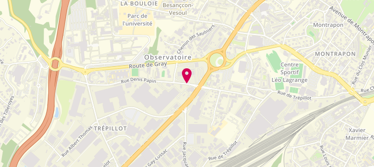 Plan de Caisse d'Allocations Familiales de Besançon - Siège, 2, rue Denis Papin, 25000 Besançon
